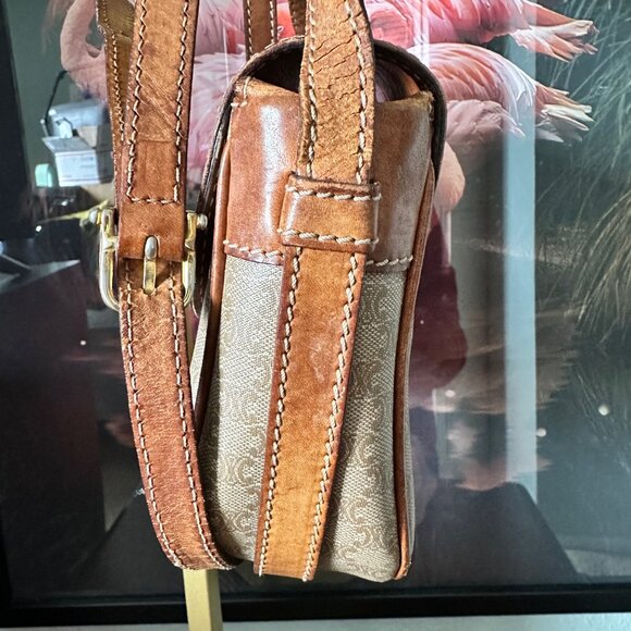 Céline Macadam Canvas‎ Crossbody Bag - Vintage in Beige/Brown EUC - Picture 5 of 10
